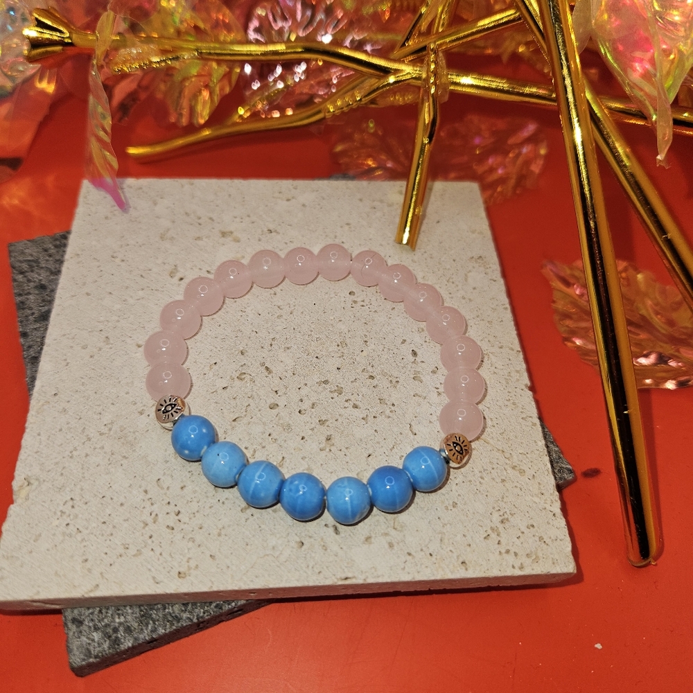 Natural Rose Quartz Beaded Bracelet - Calm And Soul Healing